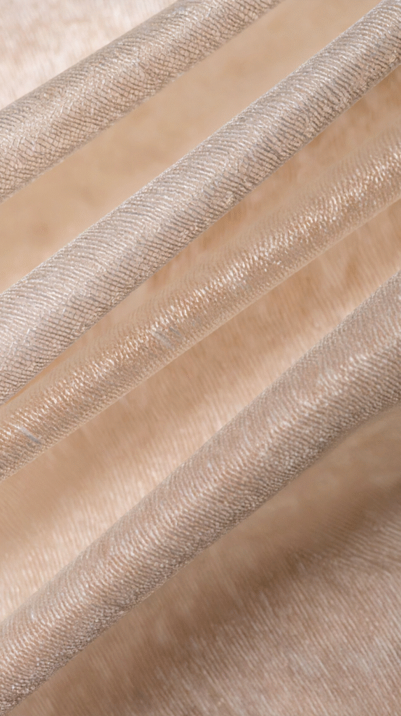 Close-up of high-quality bouclé upholstery showing the intricate texture-led interior design trend for 2026.
