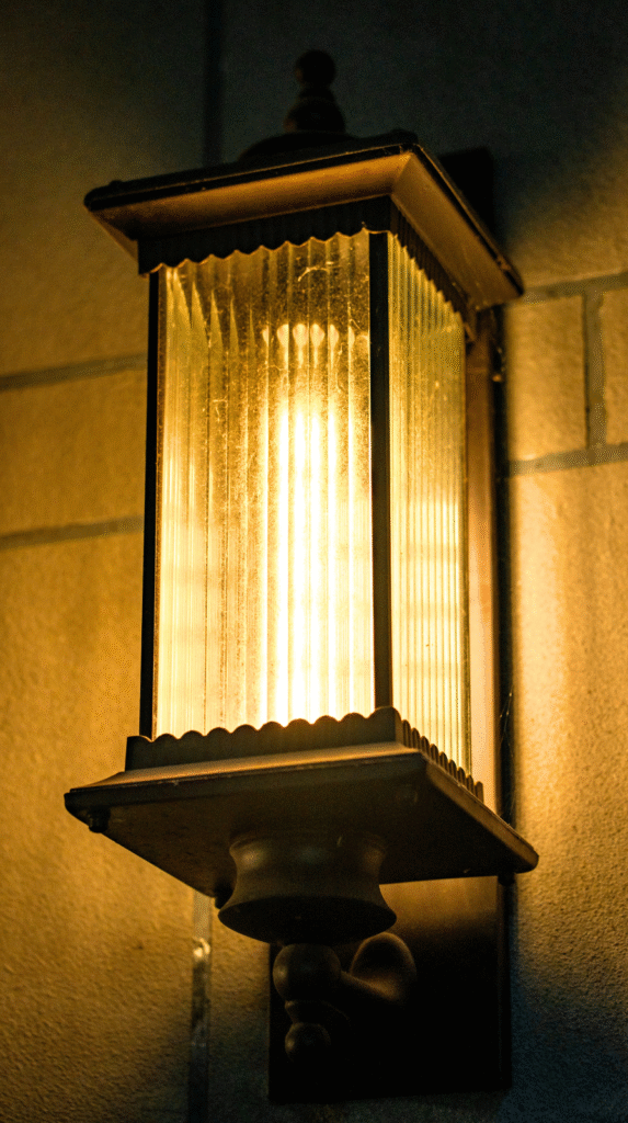 Warm amber lighting in a bedroom to create a stress-reducing anti-inflammatory home environment
