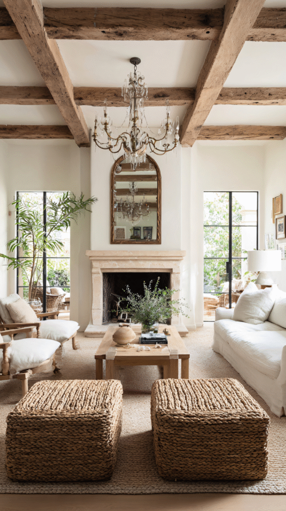 A living room with earth-toned walls and decor, a key element of an anti-inflammatory home.