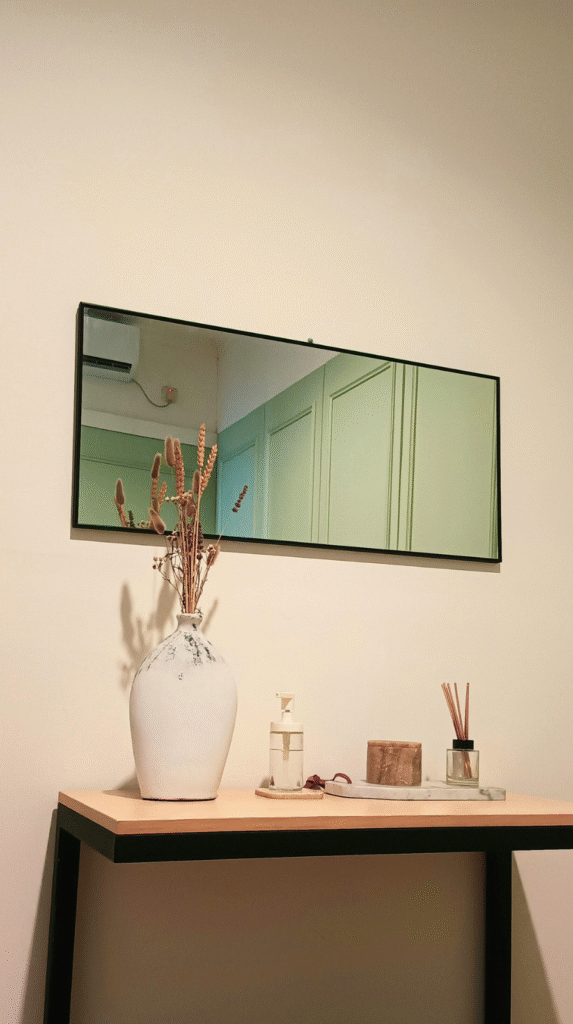 large mirror placement to open space in a small apartment