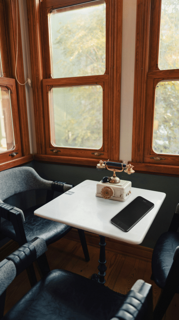 Close up of natural linen textures used in a soft minimalist workspace.
